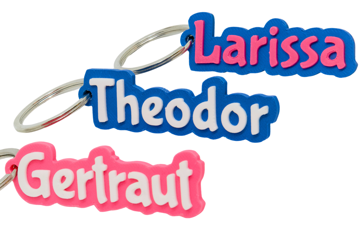 Personalisierter 3D-Schlüsselanhänger mit Wunschname