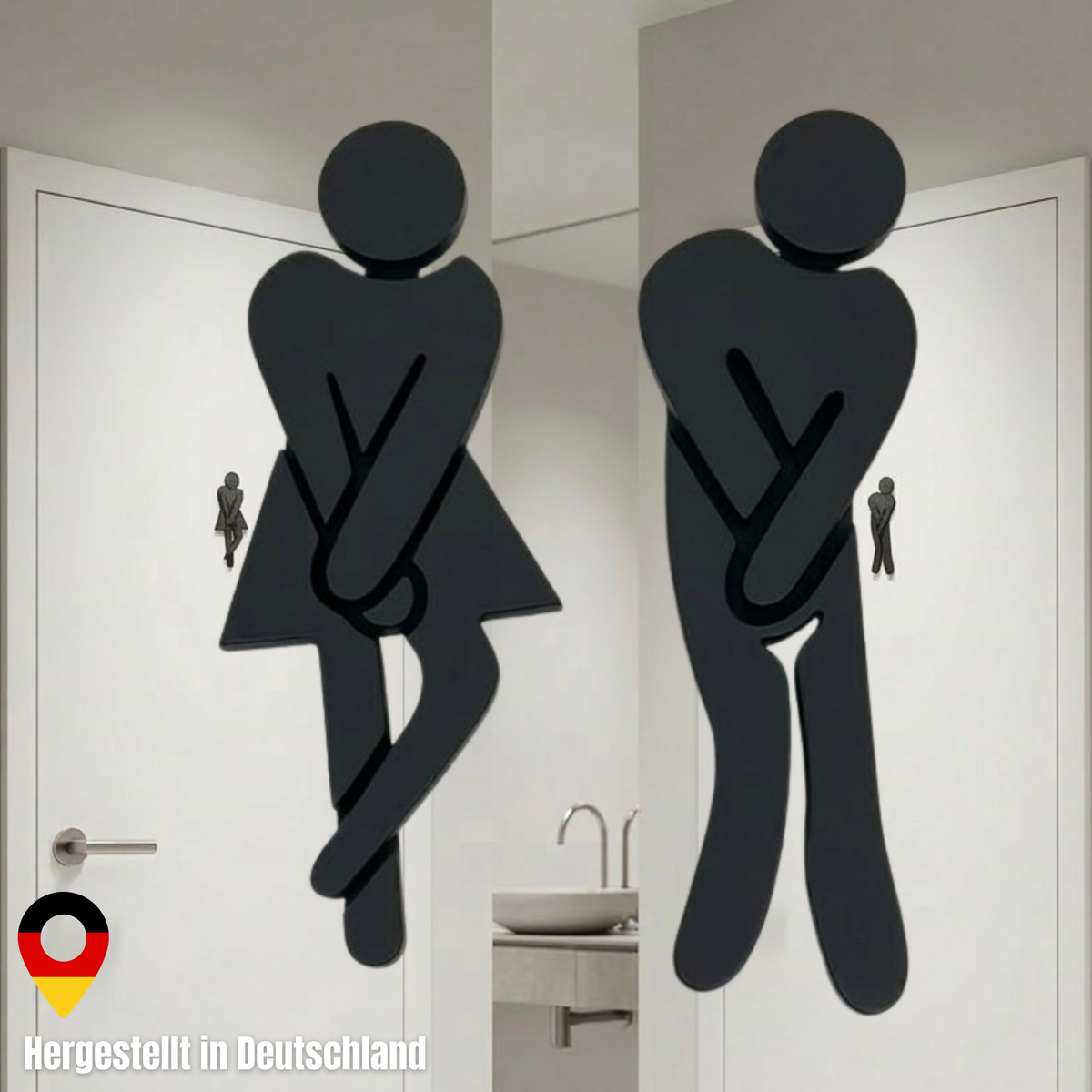 WC-Türschild-Set Dame & Herr – 8 Farben